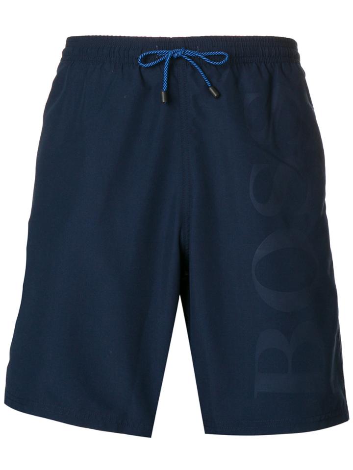 Boss Hugo Boss Brand Embossed Swimming Shorts - Blue
