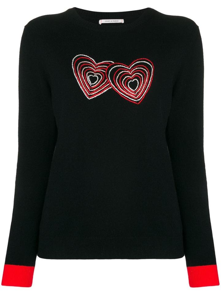 Chinti & Parker Heart Intarsia Jumper - Black