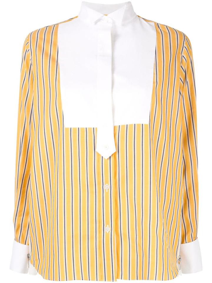 Sacai Striped Bib Shirt - Yellow