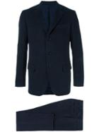 Mp Massimo Piombo Moleskine Two Piece Suit, Men's, Size: 46, Blue, Cotton/cupro