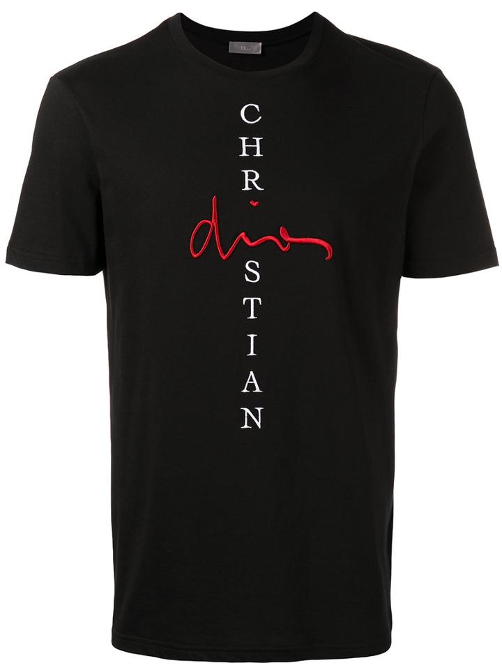 Dior Homme - Logo Embroidered T-shirt - Men - Cotton - M, Black, Cotton