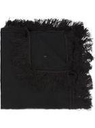 Saint Laurent Frayed Scarf, Women's, Black, Viscose/wool