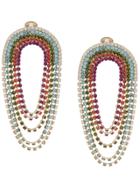 Silvia Gnecchi Multi Crystal Oversized Earrings - Red