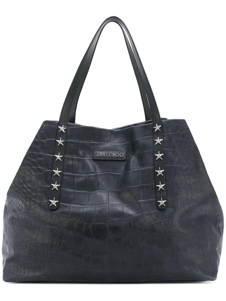 Jimmy Choo - Textured Tote Bag - Women - Leather - One Size, Blue, Leather