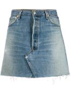 Re/done Distressed Style Mini Skirt - Blue