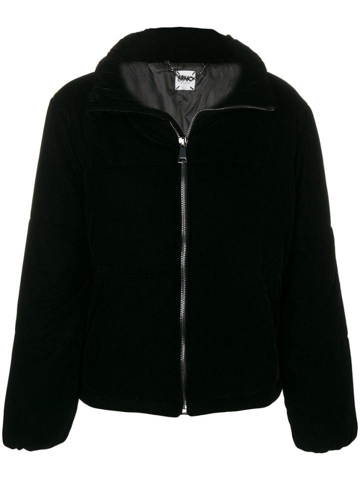 Liu Jo Velvet Puffer Jacket - Black