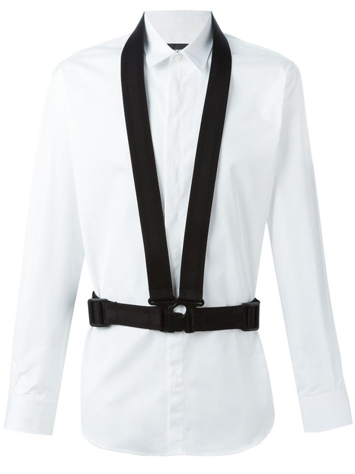 Dsquared2 Buckle Strap Detail Shirt, Men's, Size: 48, White, Polyamide/cotton