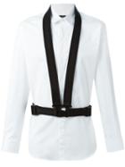 Dsquared2 Buckle Strap Detail Shirt, Men's, Size: 48, White, Polyamide/cotton