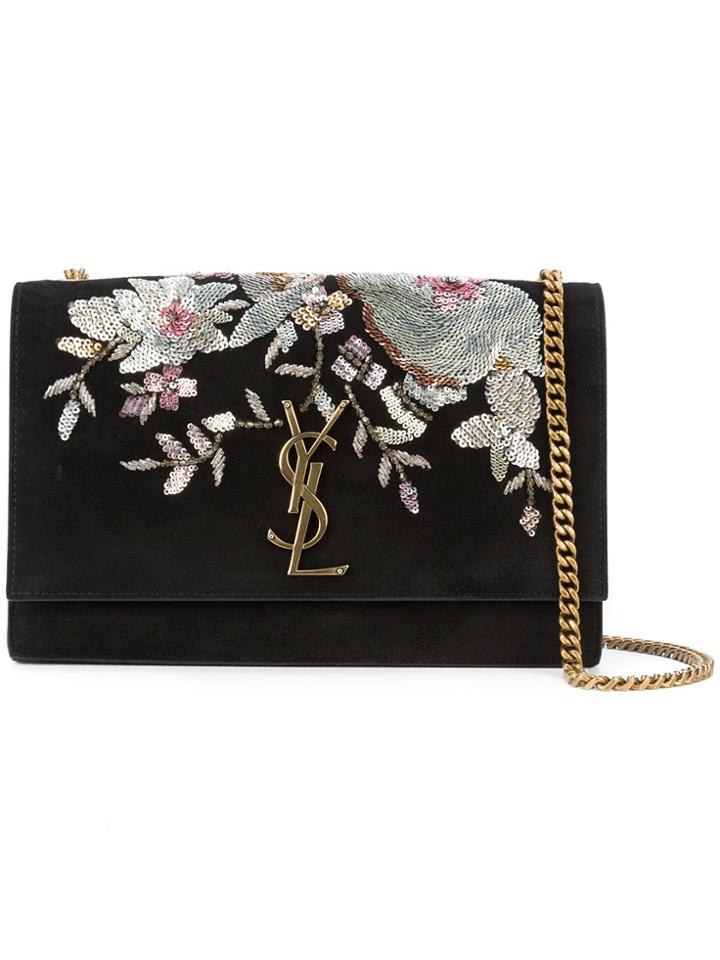 Saint Laurent Embroidered Kate Bag - Black