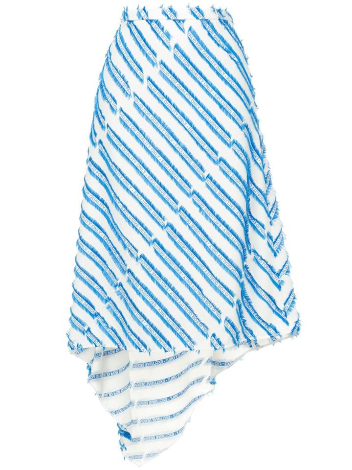 Ports 1961 Striped Asymmetric Skirt - White