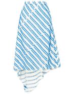 Ports 1961 Striped Asymmetric Skirt - White