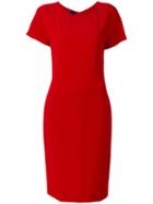 Aspesi - Shortsleeved Midi Dress - Women - Polyester/triacetate - 42, Red, Polyester/triacetate