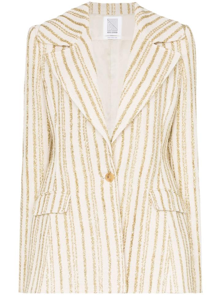 Rosie Assoulin Blaze Your Saddles Lurex Striped Cotton Blend Blazer -