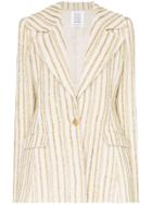 Rosie Assoulin Blaze Your Saddles Lurex Striped Cotton Blend Blazer -