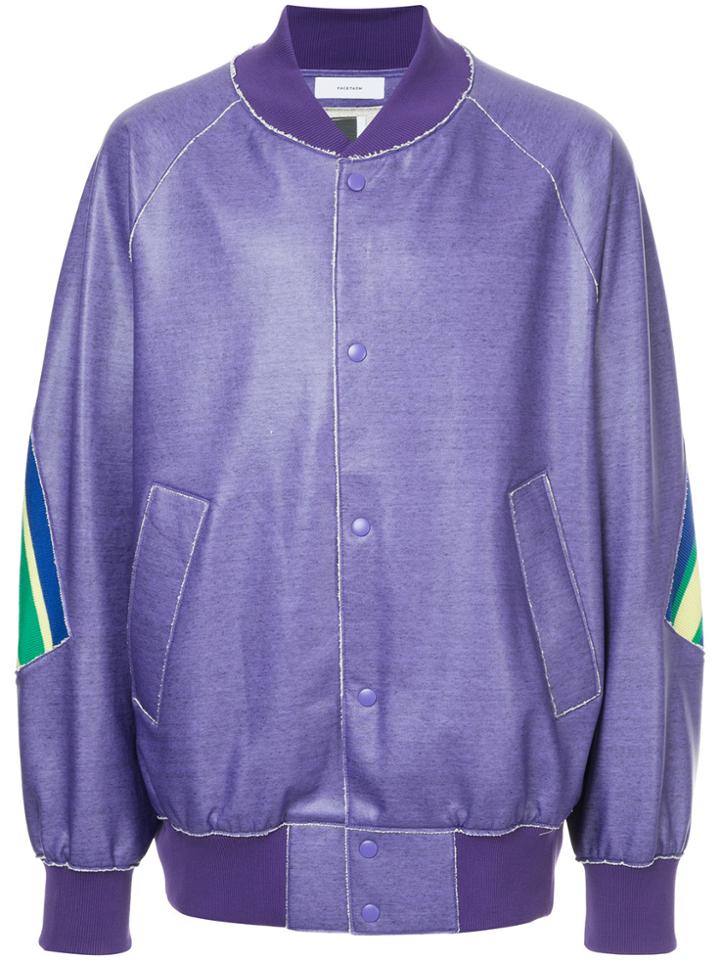 Facetasm Loose Fit Bomber Jacket - Pink & Purple
