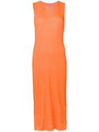Mm6 Maison Margiela Ribbed Dress - Orange