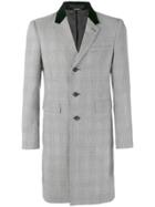 Alexander Mcqueen Herringbone Single Breasted Coat - Grey
