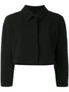 Max Mara Studio - Cropped Boxy Jacket - Women - Polyester/acetate/triacetate - 46, Black, Polyester/acetate/triacetate