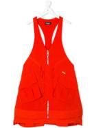 Dsquared2 Kids Zipped Dungarees Dress - Yellow & Orange