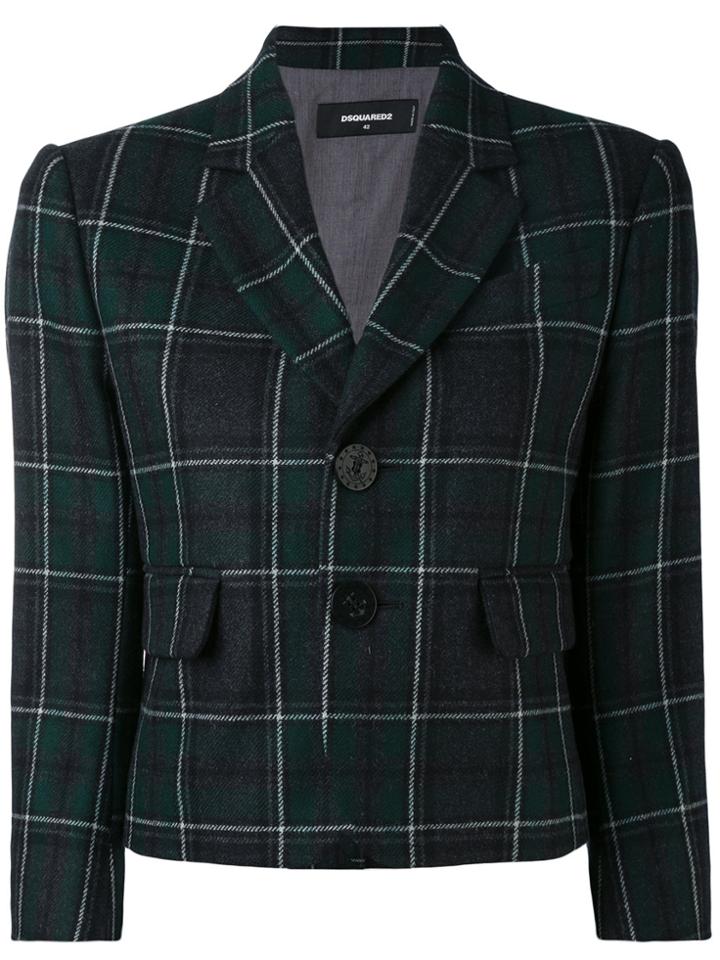 Dsquared2 Tartan Check Cropped Blazer - Green