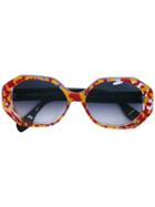 Rosie Assoulin Wide Round Sunglasses - Red