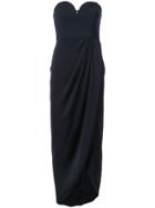 Shona Joy Wrap Detail Strapless Dress - Blue