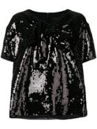 Marc Jacobs Sequined V-neck T-shirt - Black