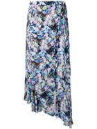 Preen Line Floral Print Asymmetric Skirt - Blue