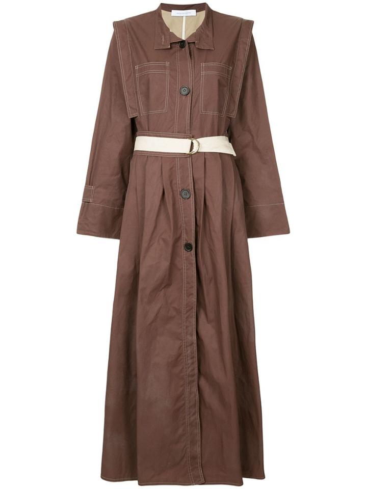 Walk Of Shame Belted Shirt Dress - Brown