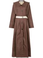 Walk Of Shame Belted Shirt Dress - Brown