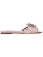 Dolce & Gabbana Bianca Flat Sandals - Pink & Purple