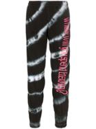 Ashley Williams Tie Dye Slogan Print Cotton Track Pants - Black