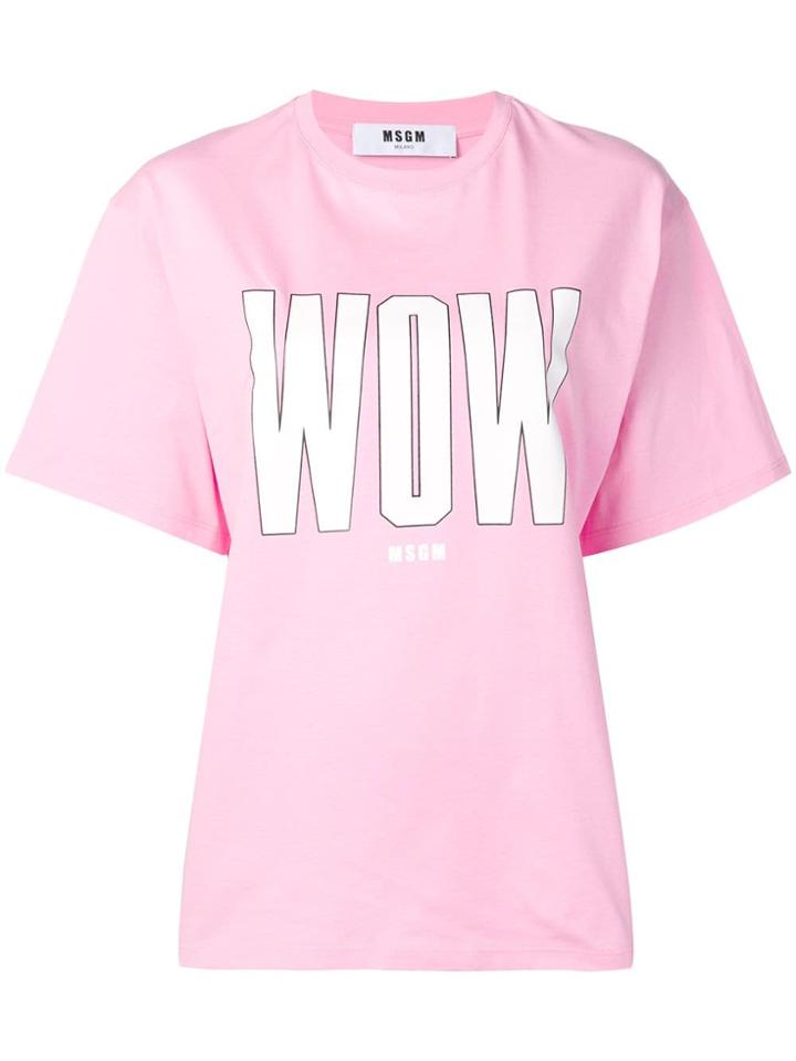 Msgm Oversized 'wow' T-shirt - Pink