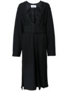Lemaire Wrapover Coat, Women's, Size: 38, Black, Yak