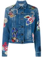 Saint Laurent - Floral Patch Denim Jacket - Women - Cotton - S, Blue, Cotton