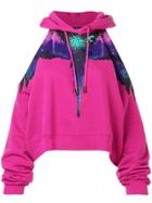 Marcelo Burlon County Of Milan One Shoulder Hoodie - Pink & Purple
