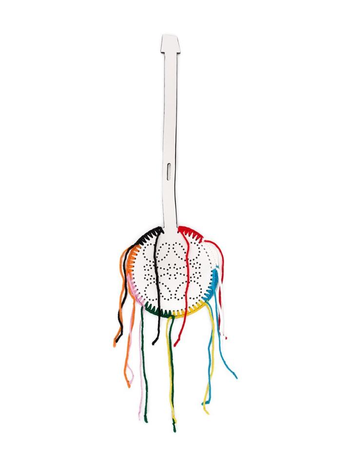 Loewe Macramé Bag Charm - White