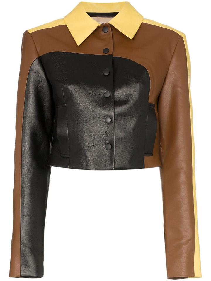 Matériel Colour-block Leather Jacket - Multicoloured