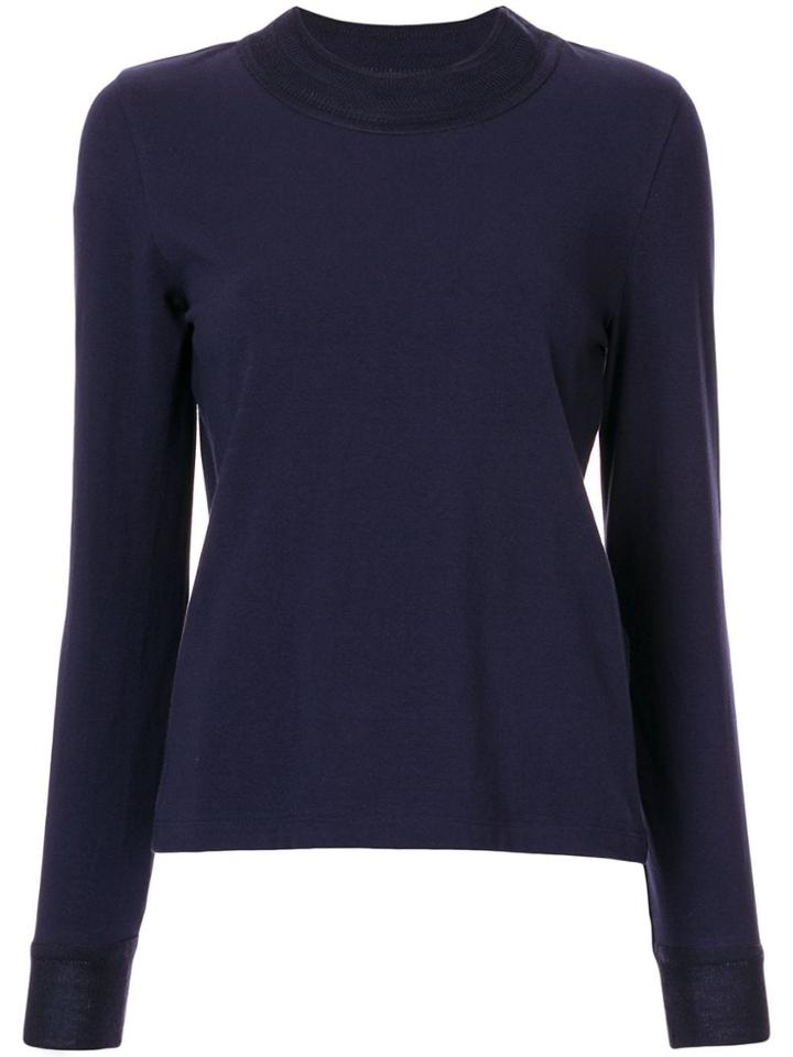 Goen.j Herringbone Jersey Top - Blue