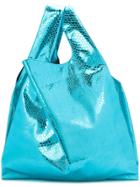 Mm6 Maison Margiela Metallic Triangle Tote - Blue