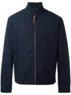 Polo Ralph Lauren Band Collar Zipped Jacket, Men's, Size: Small, Blue, Cotton/nylon