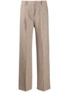 Theory Wide Leg Pleated Trousers - Neutrals