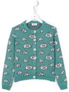 Au Jour Le Jour Kids Cloud Pattern Cardigan, Girl's, Size: 10 Yrs, Green