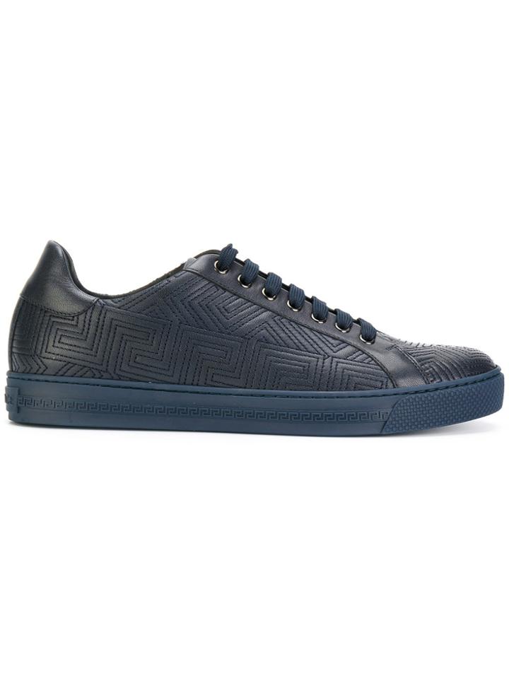 Versace Greek Key Geometric Sneakers - Blue