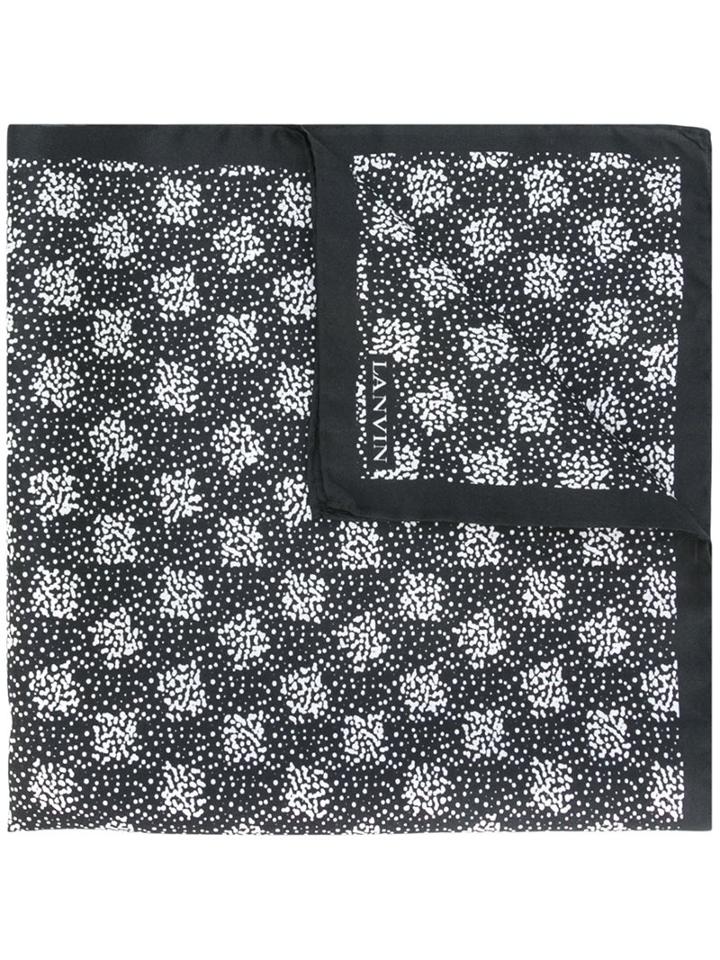 Lanvin Dot Pattern Pocket Square, Men's, Black, Silk