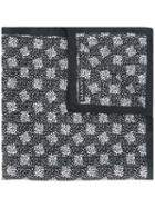 Lanvin Dot Pattern Pocket Square, Men's, Black, Silk