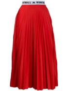 Kappa Kontroll Pleated Midi Skirt - Red