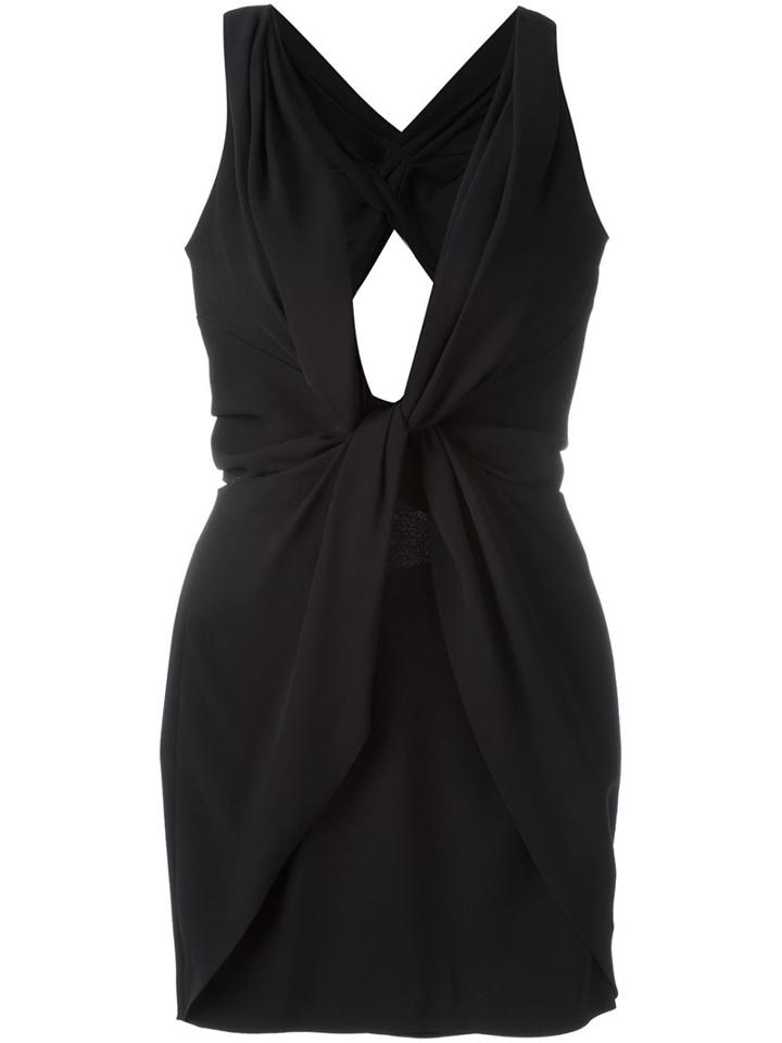 Dsquared2 V-neck Wrap Dress, Women's, Size: 36, Black, Viscose/spandex/elastane/silk