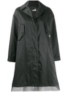 Love Moschino Mesh Detail Parka Coat - Black