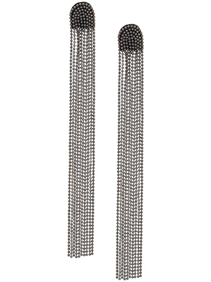 Fabiana Filippi Rhinestone String Earrings - Silver